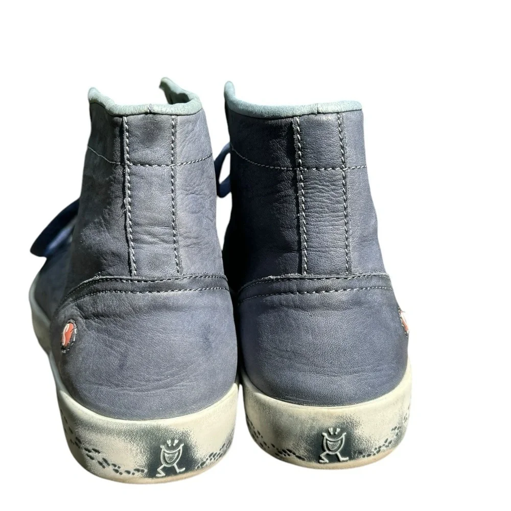 SOFTINOS BY FLY LONDON LEATHER LACE UP SNEAKERS SHOES INDIRA BLUE 38 FITS 7.5-8